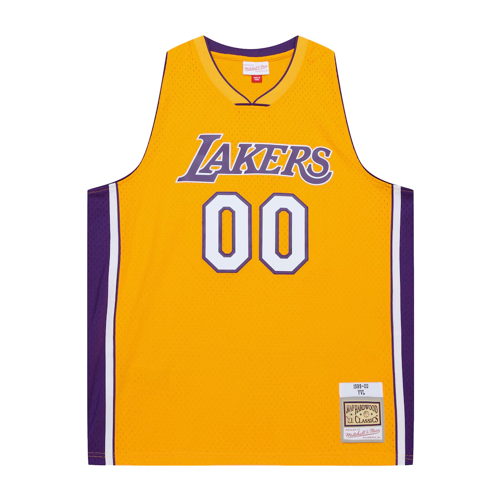 Fenge Custom LA.Lakers Mitchell & Ness x Playboi Carti Gold 1999-2000 Swingman Stitched Jerseys