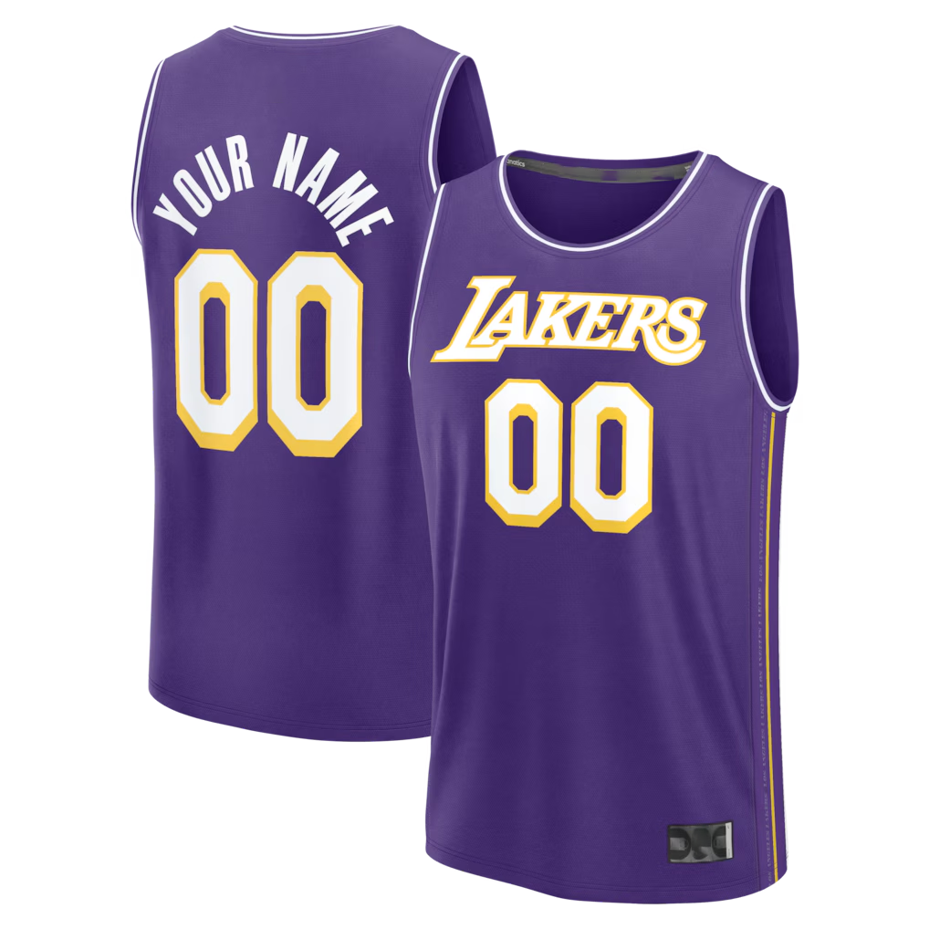 Fenge Custom LA.Lakers Purple Fast Break Stitched Jerseys - Icon Edition