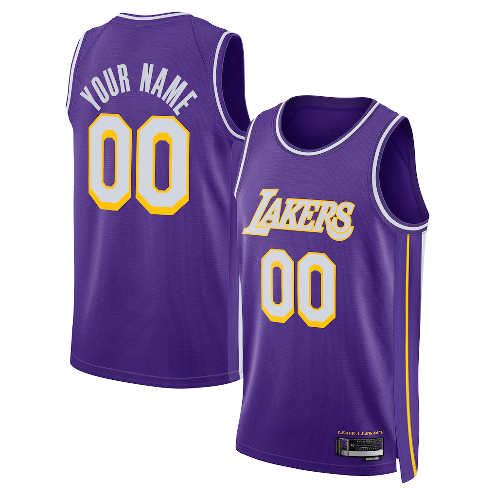 Fenge Custom LA.Lakers Purple Swingman Stitched Jerseys - Statement Edition