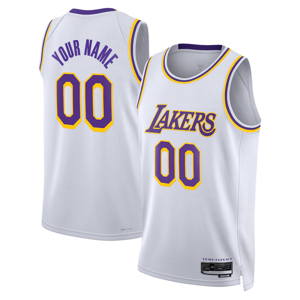 Fenge Custom LA.Lakers White Swingman Stitched Jerseys - Association Edition