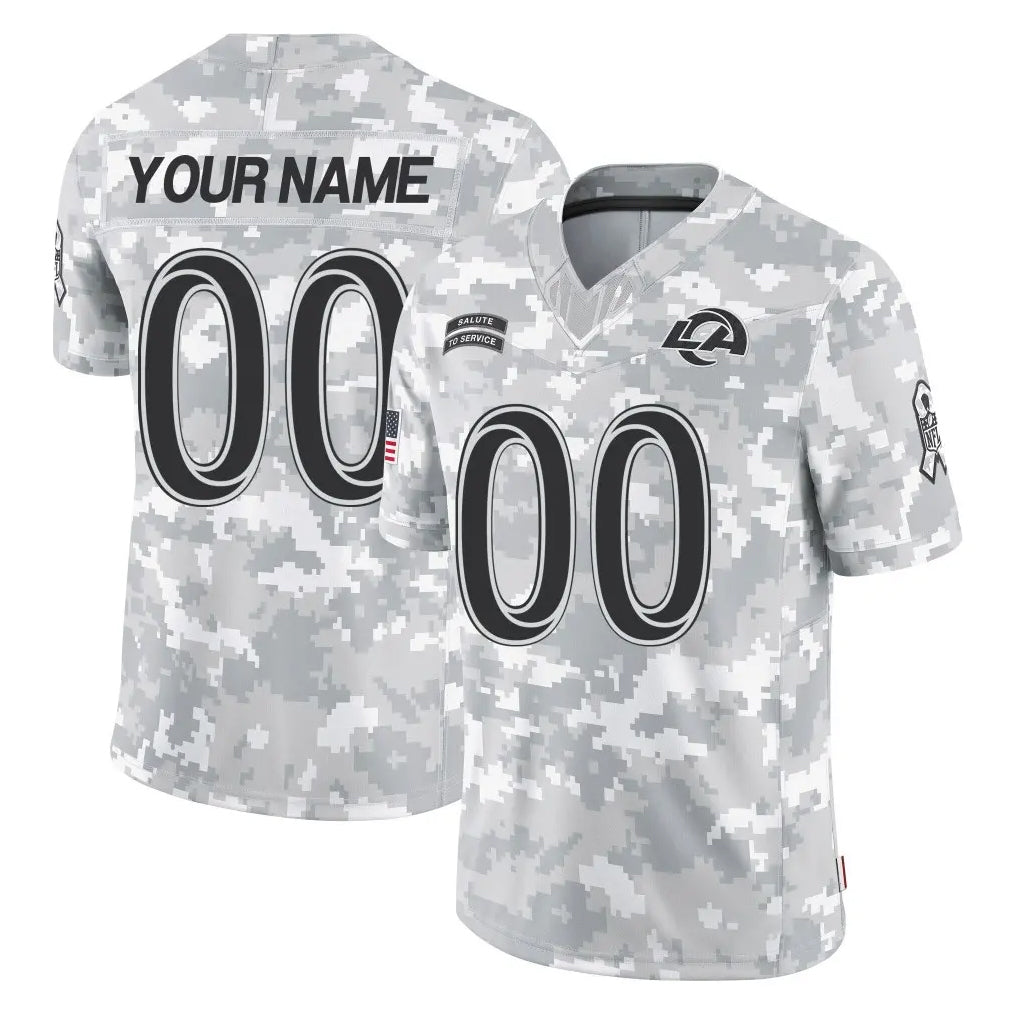 Fenge Custom LA.Rams Arctic Camo Salute To Service Limited Game Any Name & Numbers Stitched Jerseys