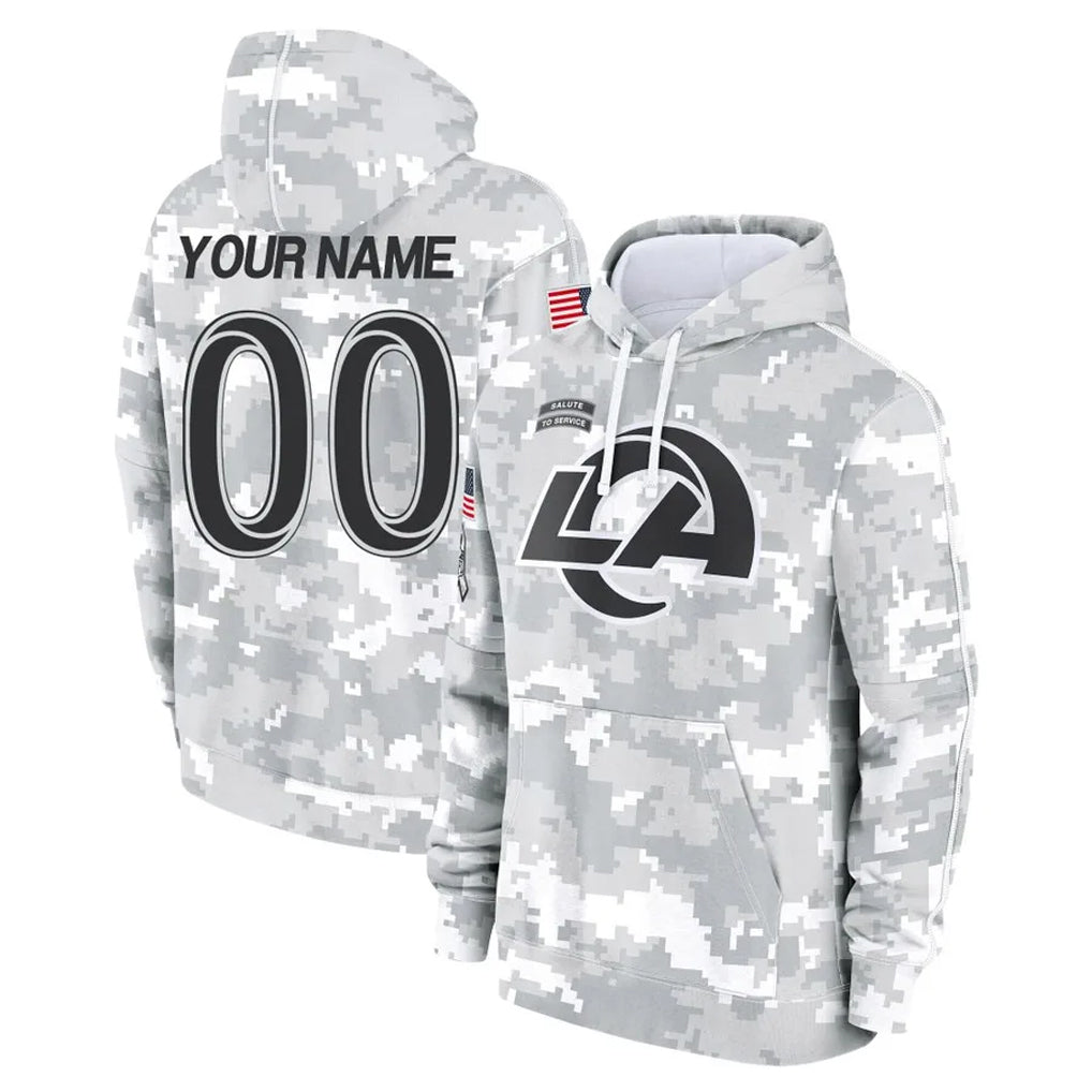 Fenge Custom LA.Rams Arctic Camo Salute to Service Hoodies Limited Game Any Name & Numbers Stitched Jerseys