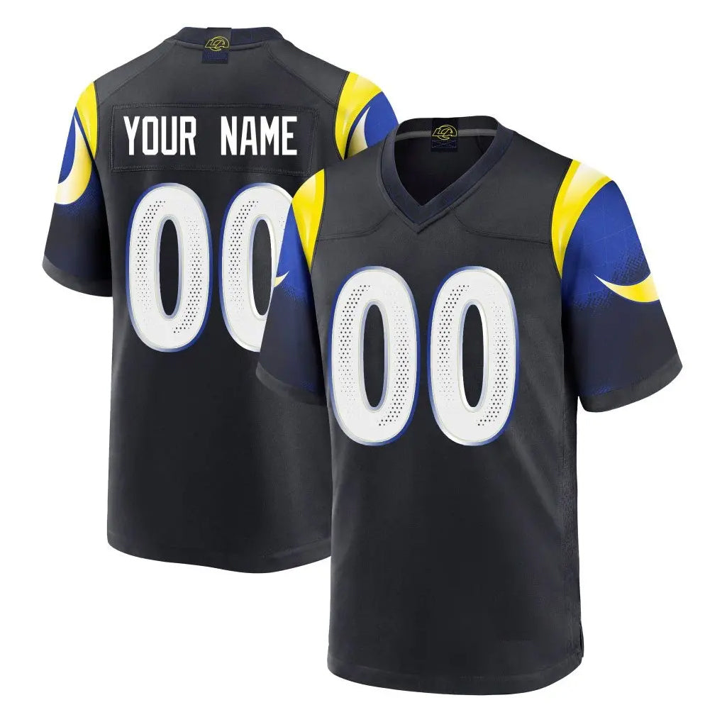 Fenge Custom LA.Rams Black Midnight Rivalries Collection Home Game Any Name & Numbers Stitched Jerseys