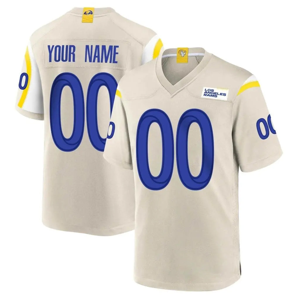 Fenge Custom LA.Rams Bone Home Game Any Name & Numbers Stitched Jerseys