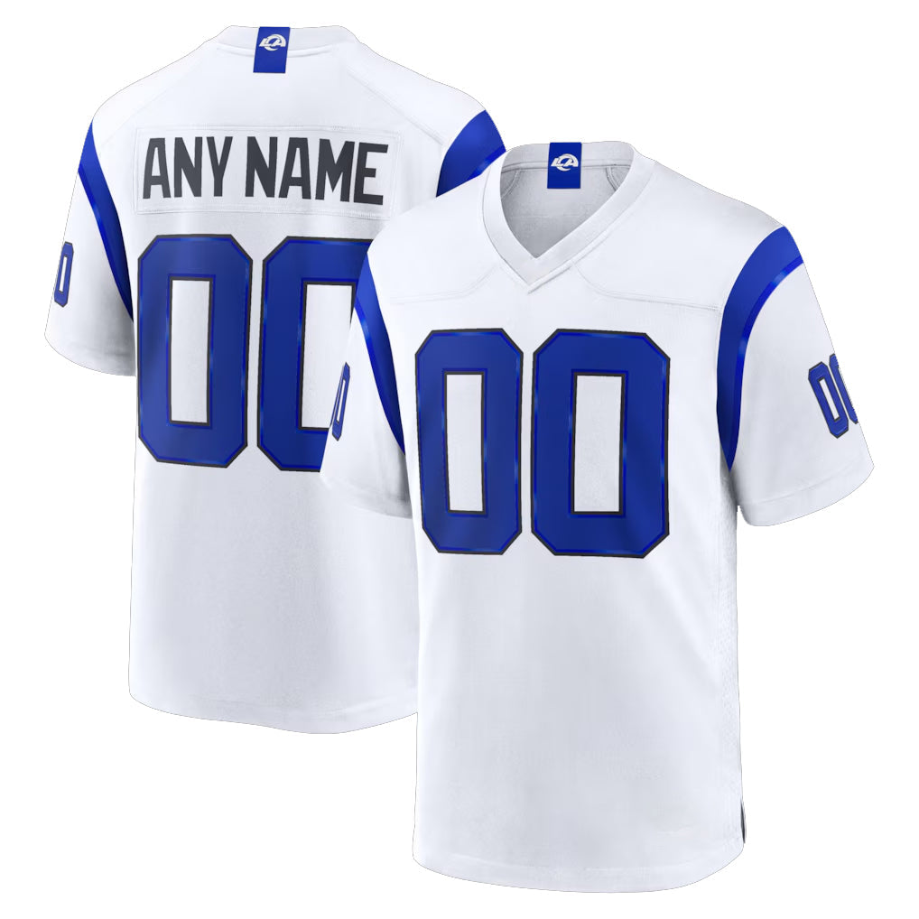 Fenge Custom LA.Rams Fearsome White Home Game Any Name & Numbers Stitched Jerseys