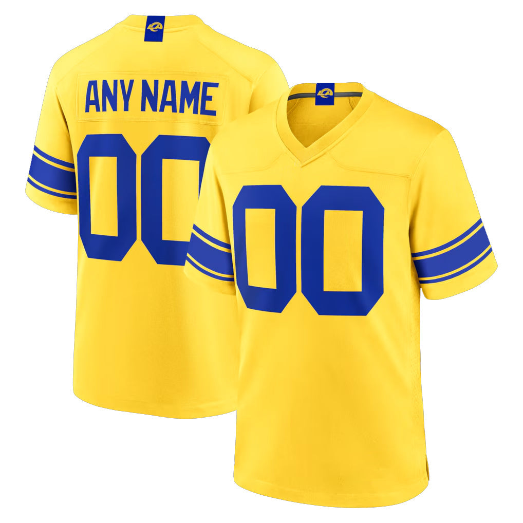Fenge Custom LA.Rams Gold Classic Sol Home Game Any Name & Numbers Stitched Jerseys