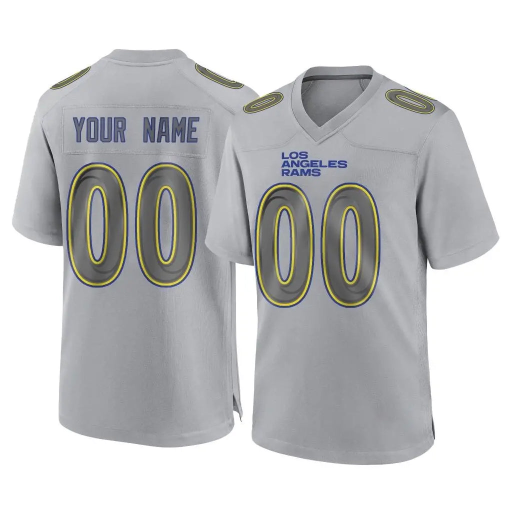 Fenge Custom LA.Rams Gray Atmosphere Fashion Home Game Any Name & Numbers Stitched Jerseys