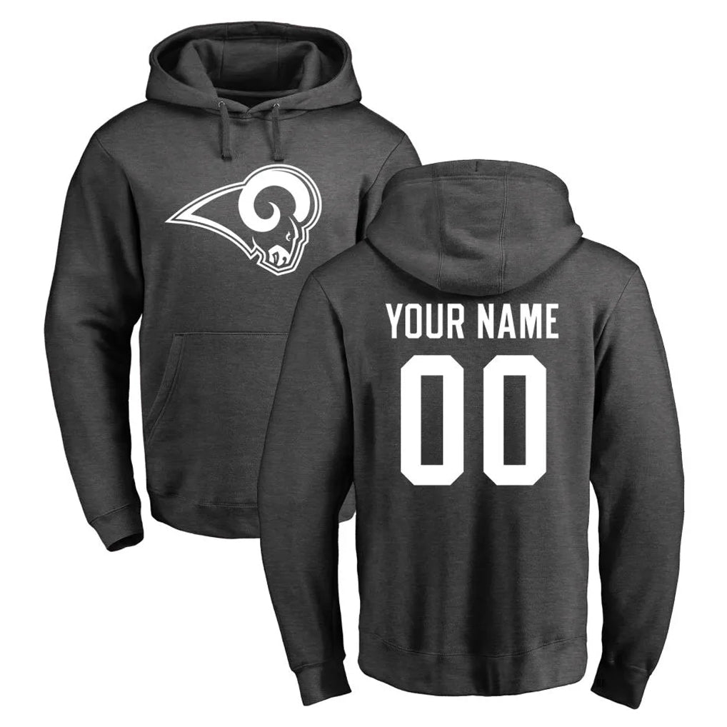 Fenge Custom LA.Rams Gray Pullover Hoodie Limited Game Any Name & Numbers Stitched Jerseys