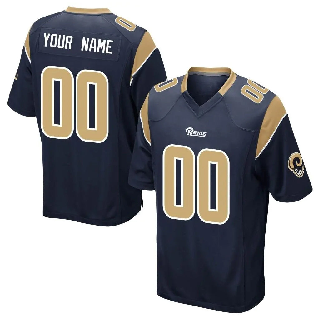 Fenge Custom LA.Rams Navy Home Game Any Name & Numbers Stitched Jerseys