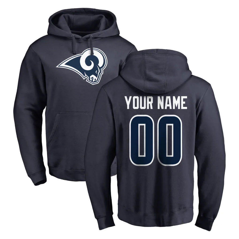 Fenge Custom LA.Rams Navy Pullover Hoodie Limited Game Any Name & Numbers Stitched Jerseys