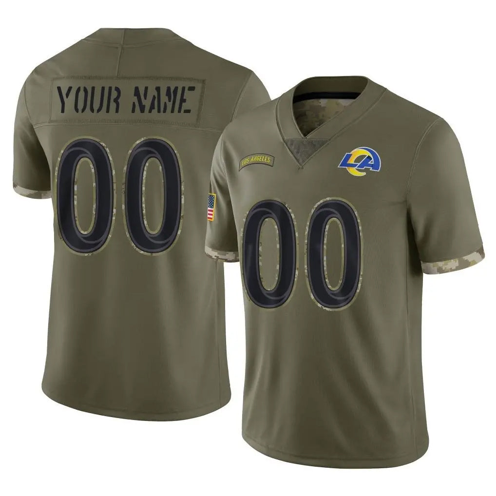 Fenge Custom LA.Rams Olive Salute To Service Limited Any Name & Numbers Stitched Jerseys