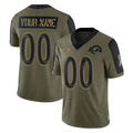 Fenge Custom LA.Rams Olive Salute To Service Limited Game Any Name & Numbers Stitched Jerseys