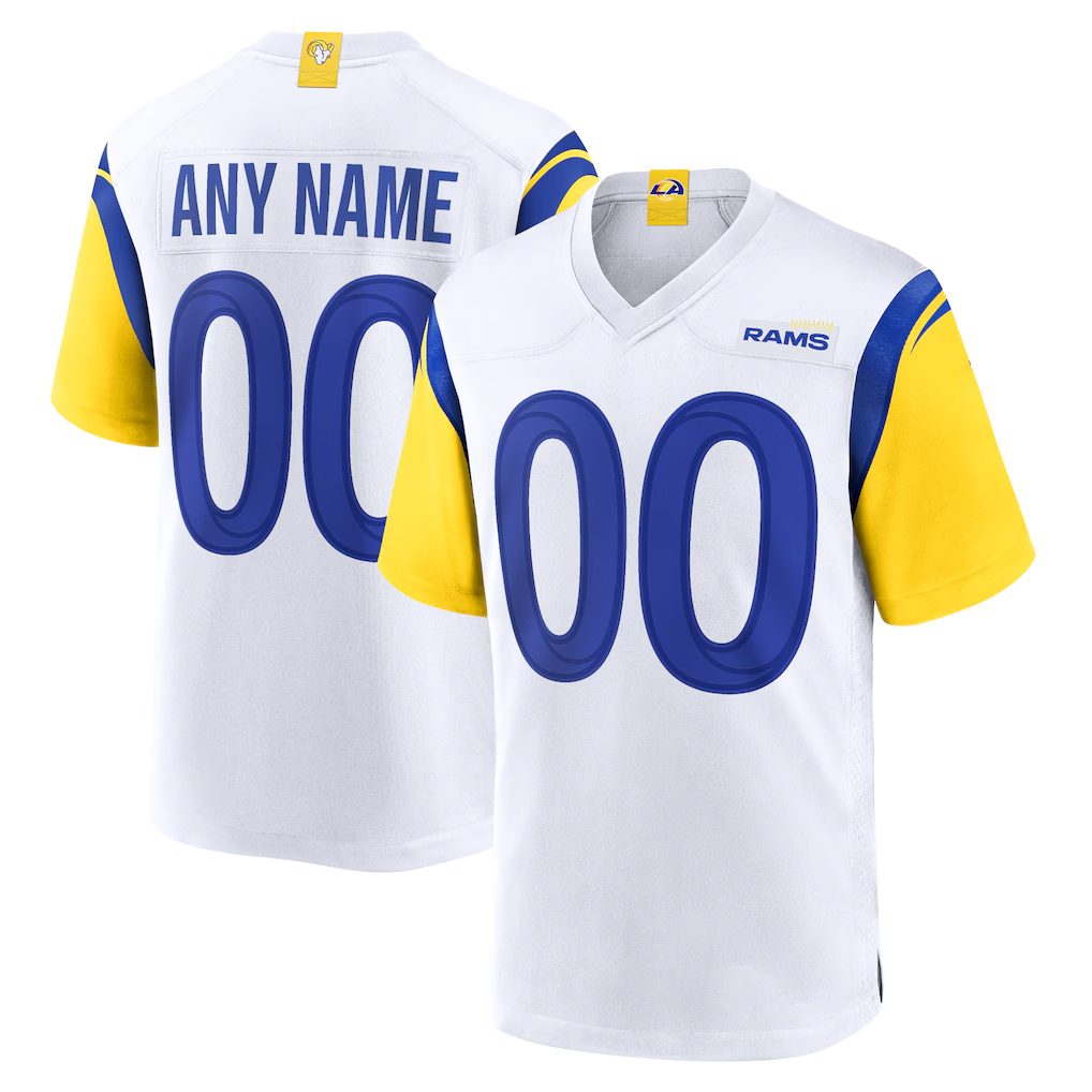 Fenge Custom LA.Rams White Alternate Stitched Jerseys
