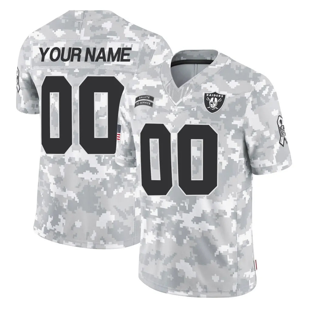 Fenge Custom LV.Raiders Arctic Camo Salute To Service Limited Game Any Name & Numbers Stitched Jerseys