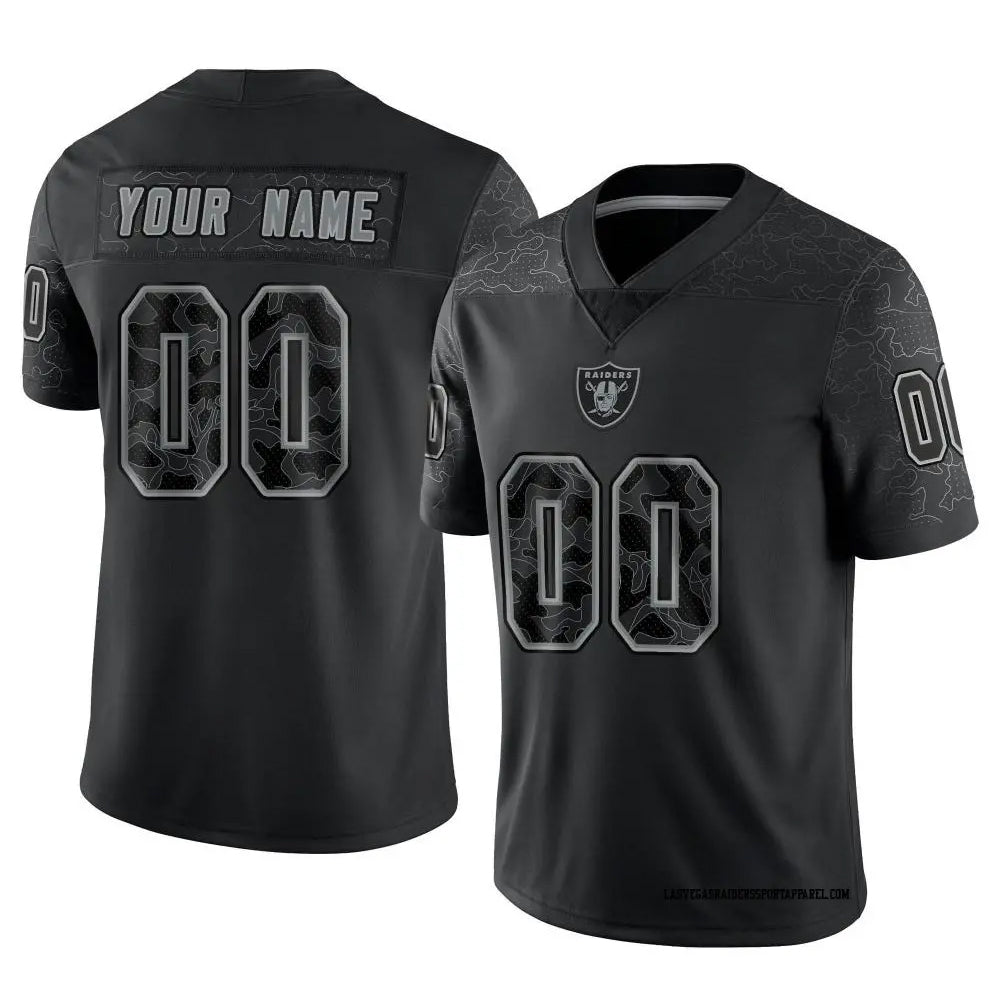Fenge Custom LV.Raiders Black RFLCTV Limited Stitched Jerseys