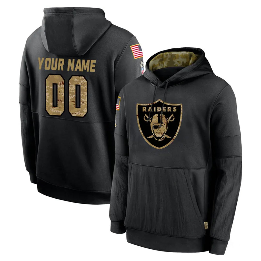 Fenge Custom LV.Raiders Black Salute to Service Hoodies Limited Game Any Name & Numbers Stitched Jerseys