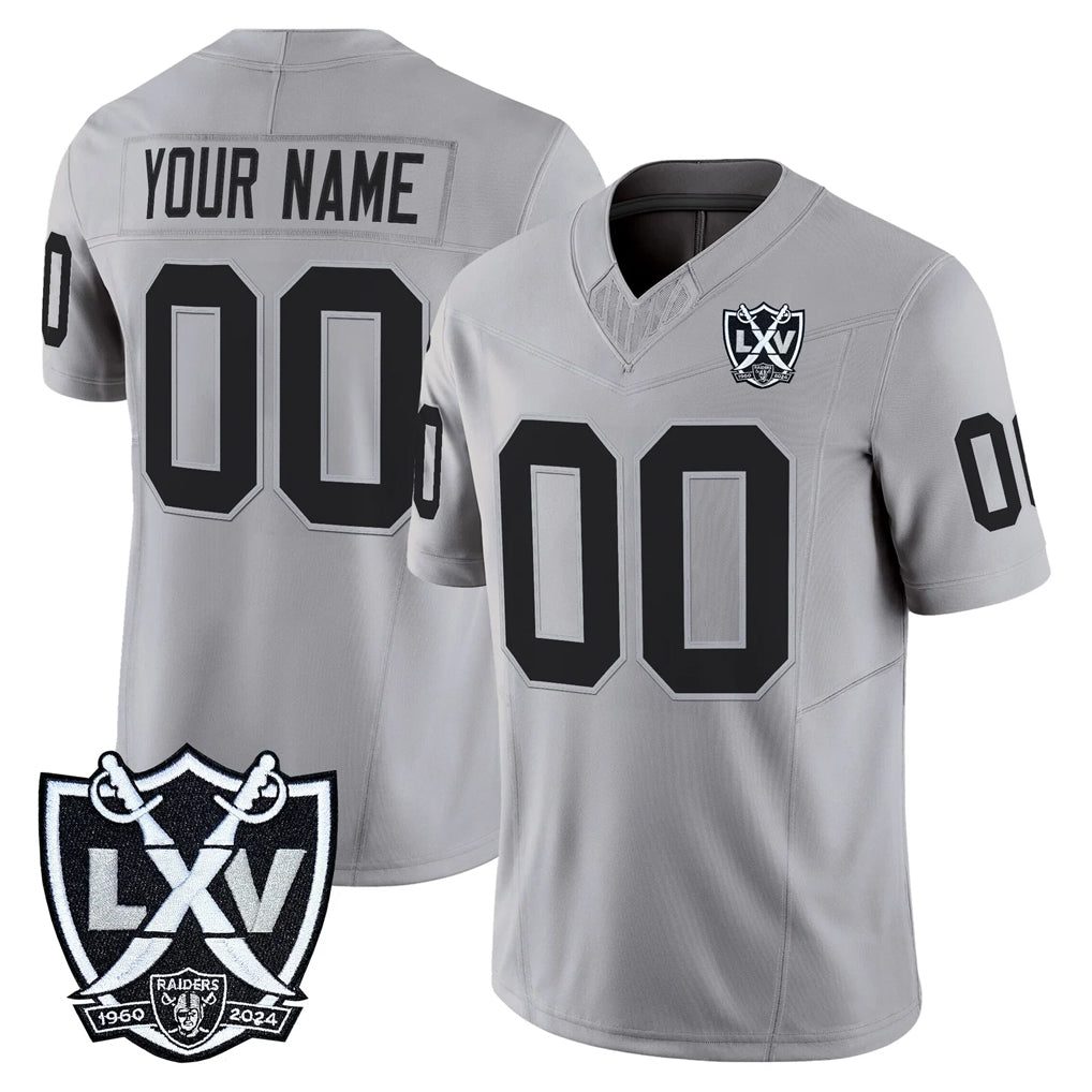 Fenge Custom LV.Raiders Gray 2026 Vapor Limited Home Game Any Name & Numbers Stitched Jerseys