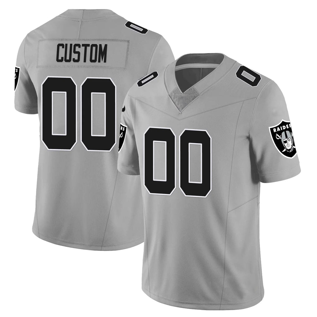 Fenge Custom LV.Raiders Gray Limited Vapor F.U.S.E. Home Game Stitched Jerseys