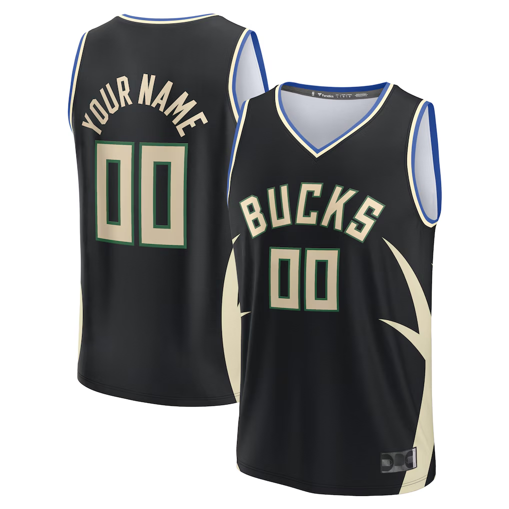 Fenge Custom M.Bucks Black Fast Break Jerseys - Statement Edition