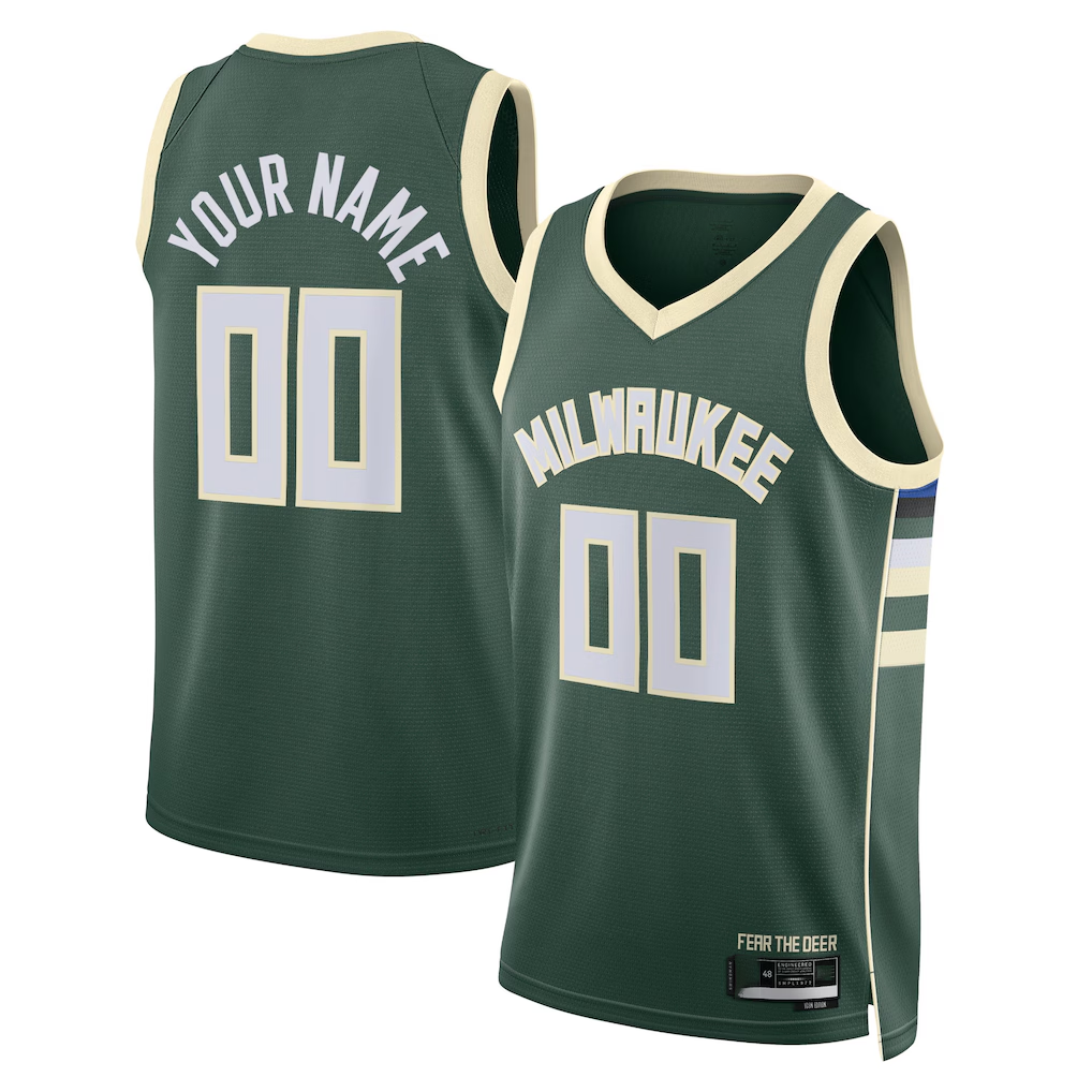 Fenge Custom M.Bucks Hunter Green Swingman Jerseys - Icon Edition