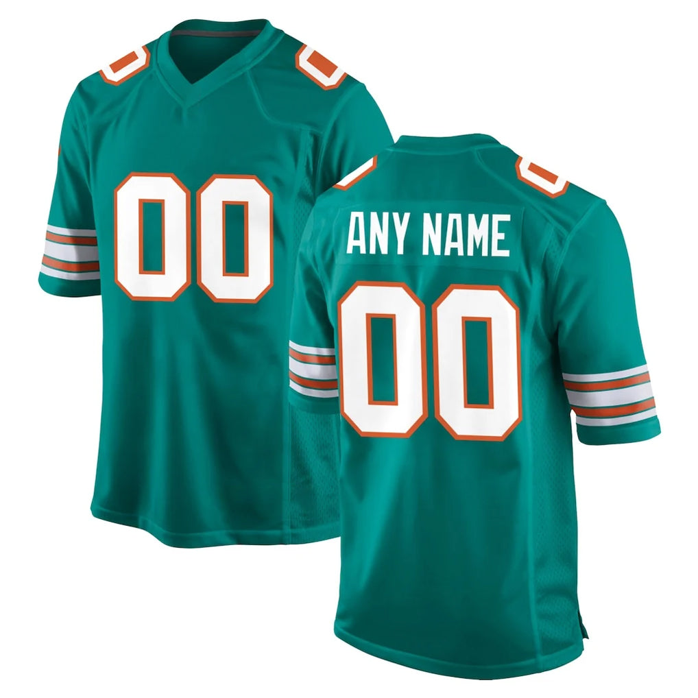 Fenge Custom M.Dolphins Aqua Alternate Home Game Any Name & Numbers Stitched Jerseys