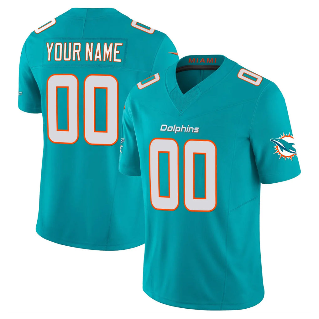 Fenge Custom M.Dolphins Aqua Limited Vapor F.U.S.E. Home Game Any Name & Numbers Stitched Jerseys