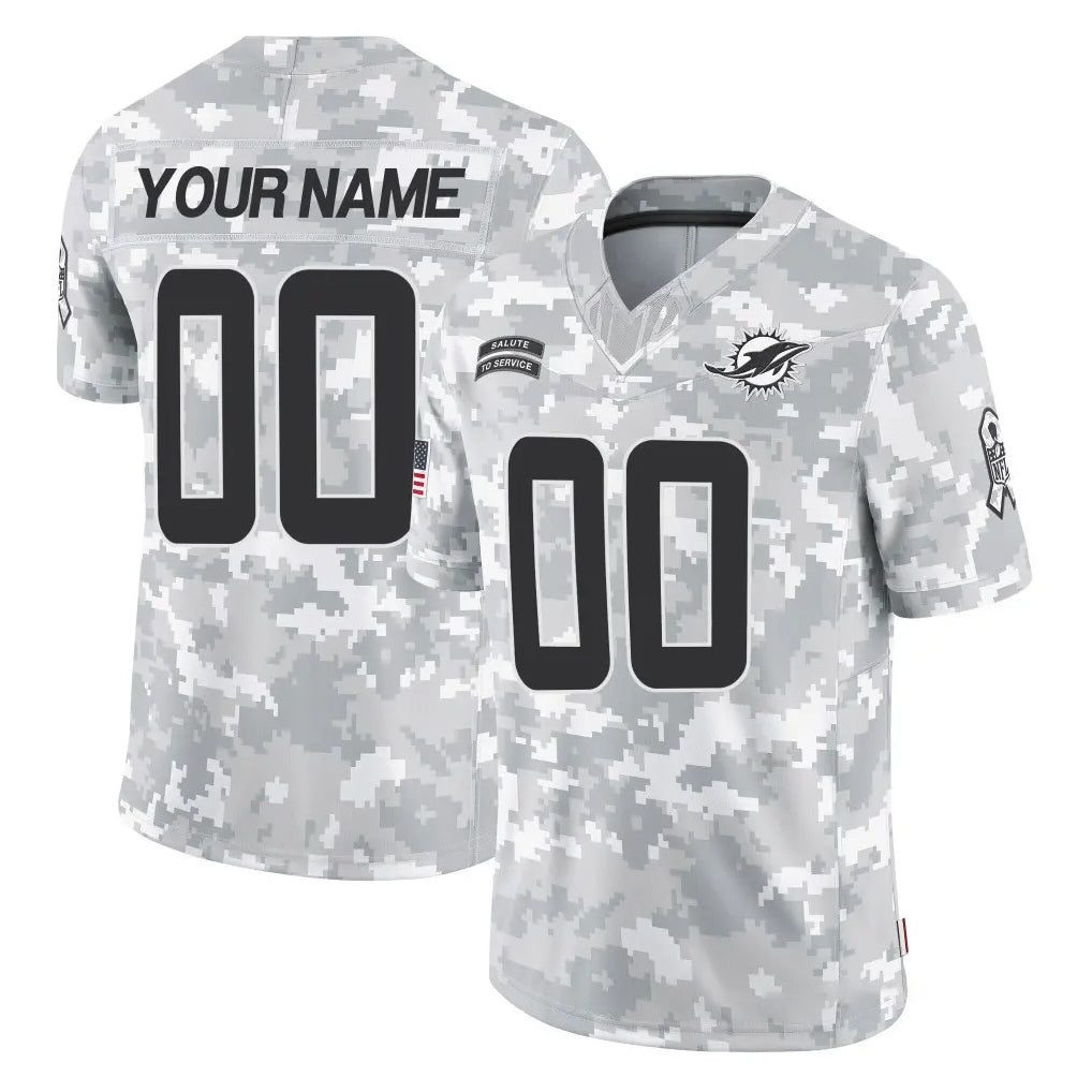 Fenge Custom M.Dolphins Arctic Camo Salute To Service Limited Game Any Name & Numbers Stitched Jerseys