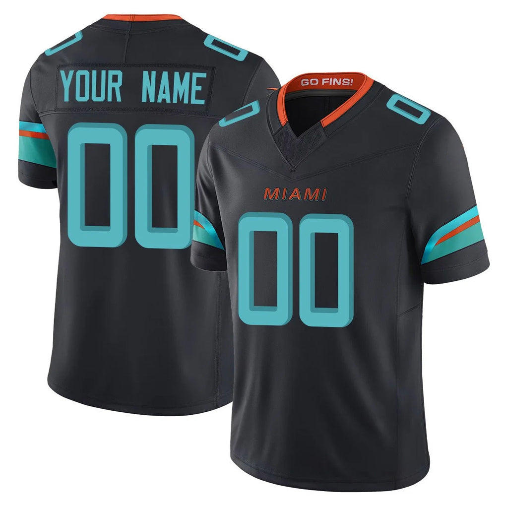 Fenge Custom M.Dolphins Black Limited Pitch Rivalries Collection Home Game Any Name & Numbers Stitched Jerseys