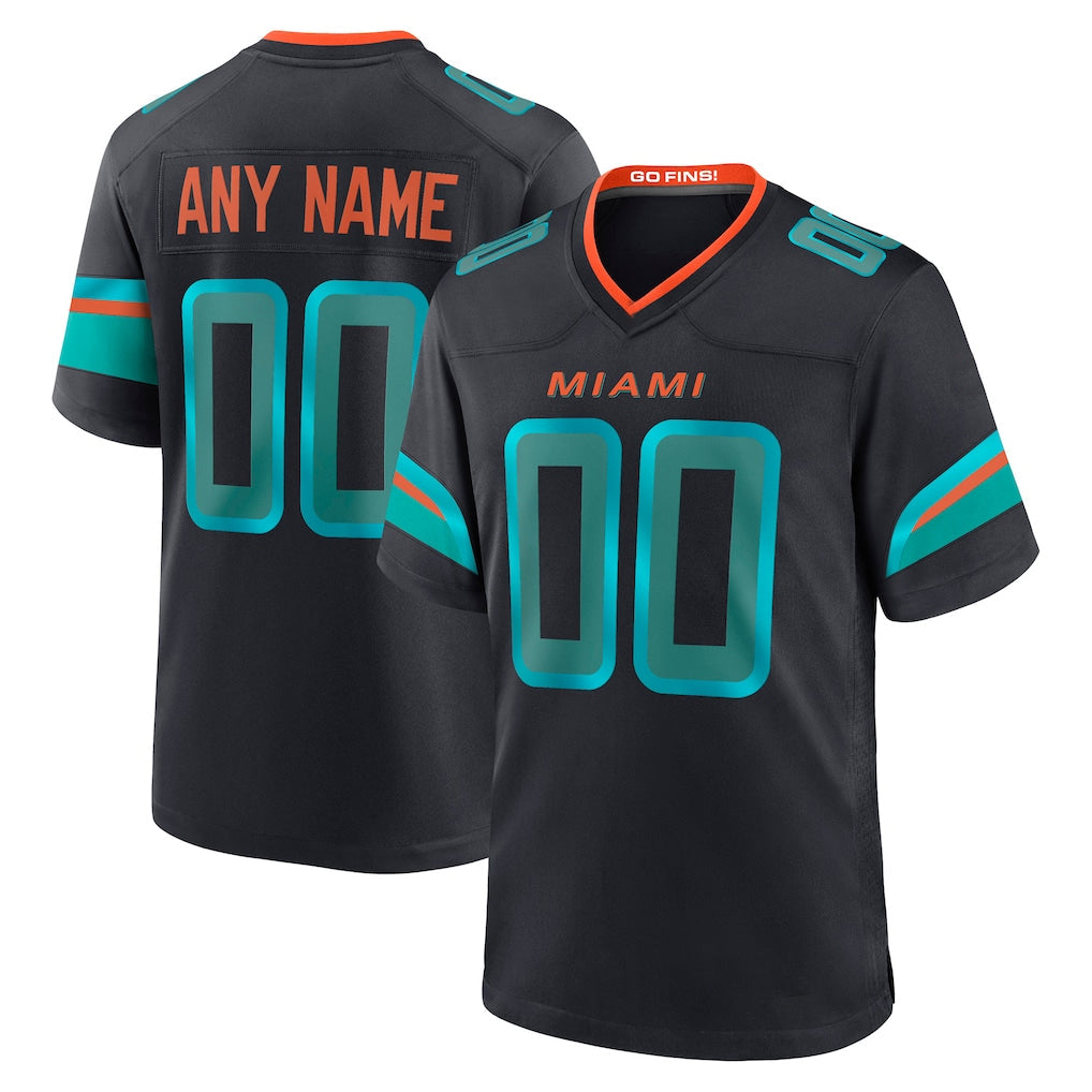 Fenge Custom M.Dolphins Black Pitch Rivalries Collection Home Game Any Name & Numbers Stitched Jerseys