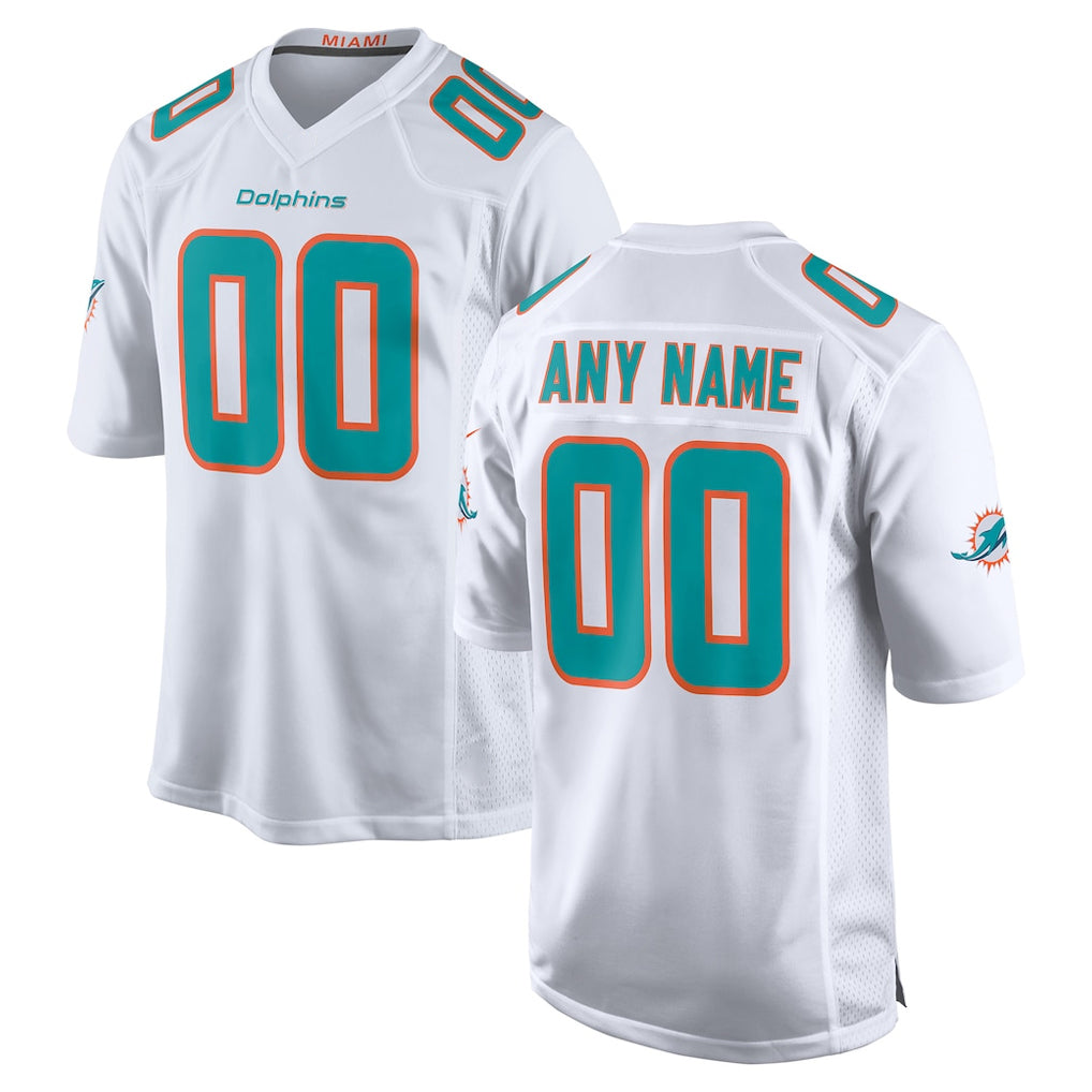 Fenge Custom M.Dolphins White Game Home Any Name & Numbers Stitched Jerseys