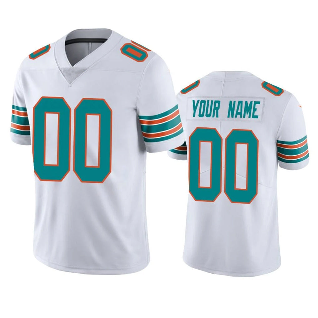 Fenge Custom M.Dolphins White Limited Vapor Untouchable Home Game Any Name & Numbers Stitched Jerseys