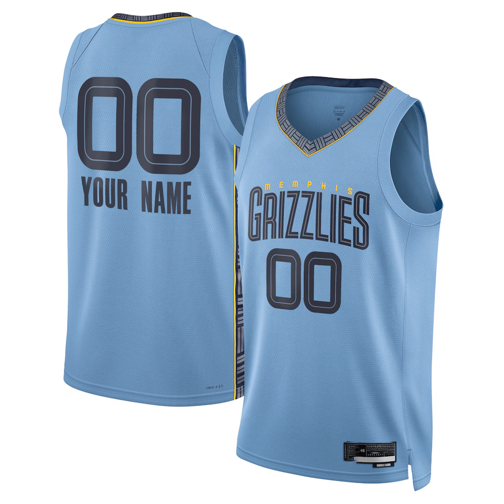 Fenge Custom M.Grizzlies Blue 2022-2023 Swingman Stitched Jerseys- Statement Edition
