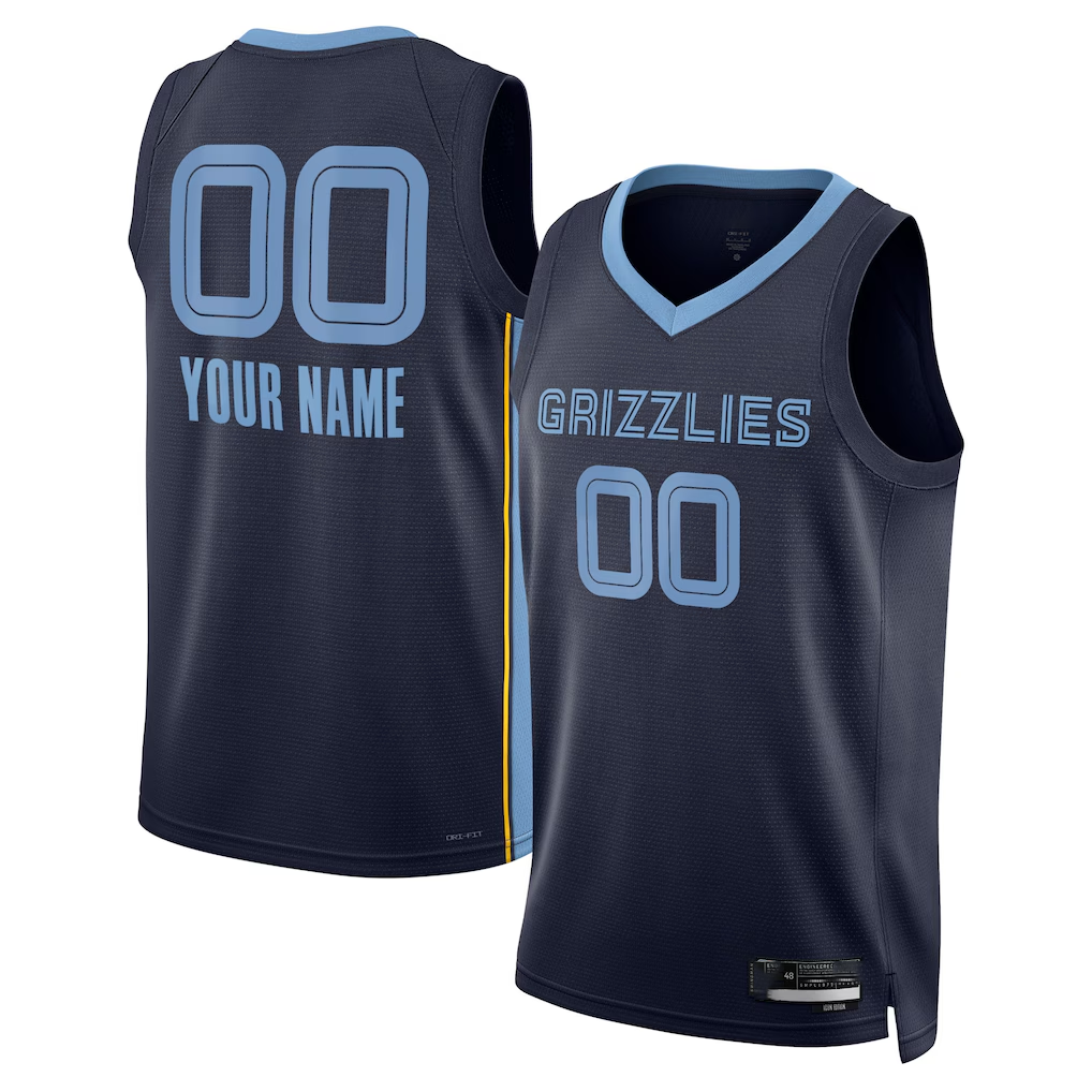 Fenge Custom M.Grizzlies Navy Swingman Stitched Jerseys- Icon Edition