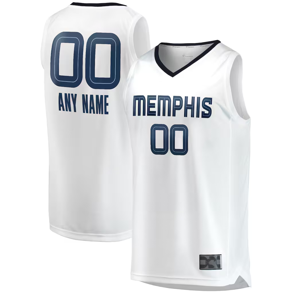 Fenge Custom M.Grizzlies White Fast Break Replica Stitched Jerseys- Association Edition