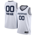 Fenge Custom M.Grizzlies White Swingman Stitched Jerseys- Association Edition