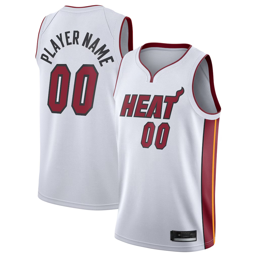 Fenge Custom M.Heat White 202021 Swingman Jerseys - Association Edition