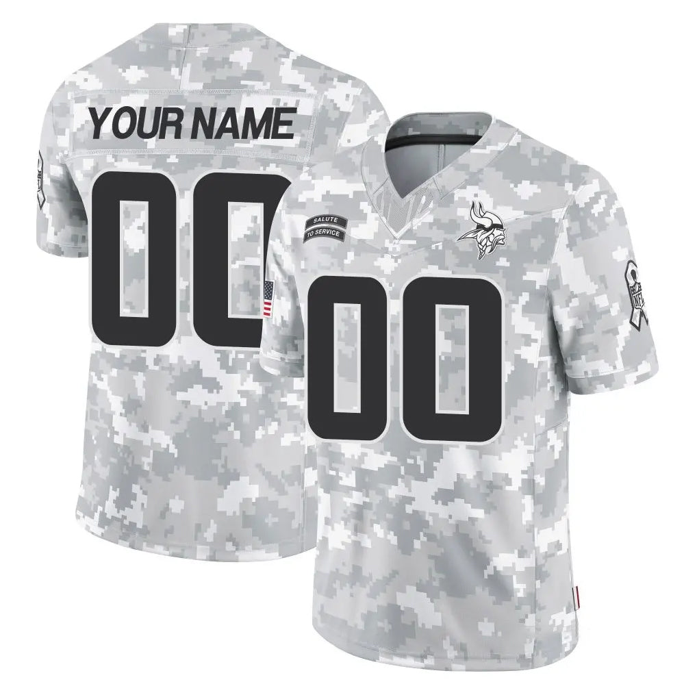 Fenge Custom MN.Vikings Arctic Camo Salute To Service Limited Game Any Name & Numbers Stitched Jerseys