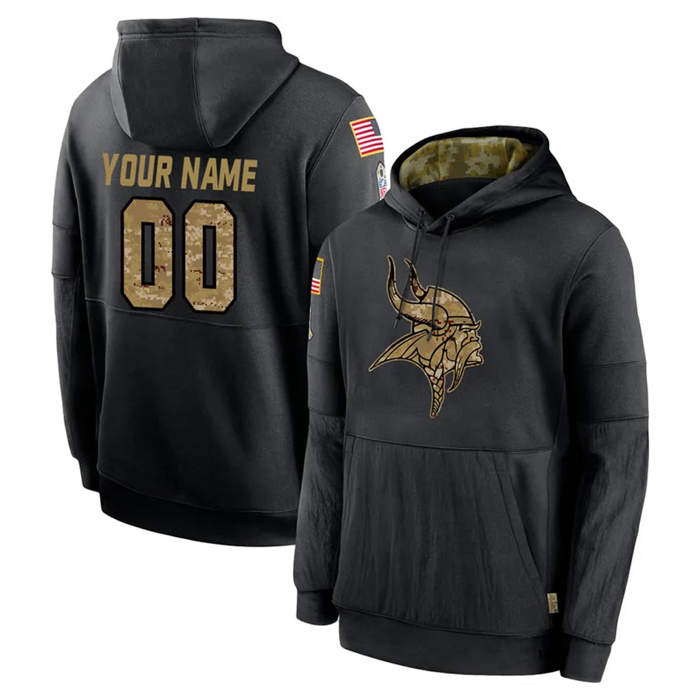 Fenge Custom MN.Vikings Black Salute to Service Hoodies Limited Game Any Name & Numbers Stitched Jerseys