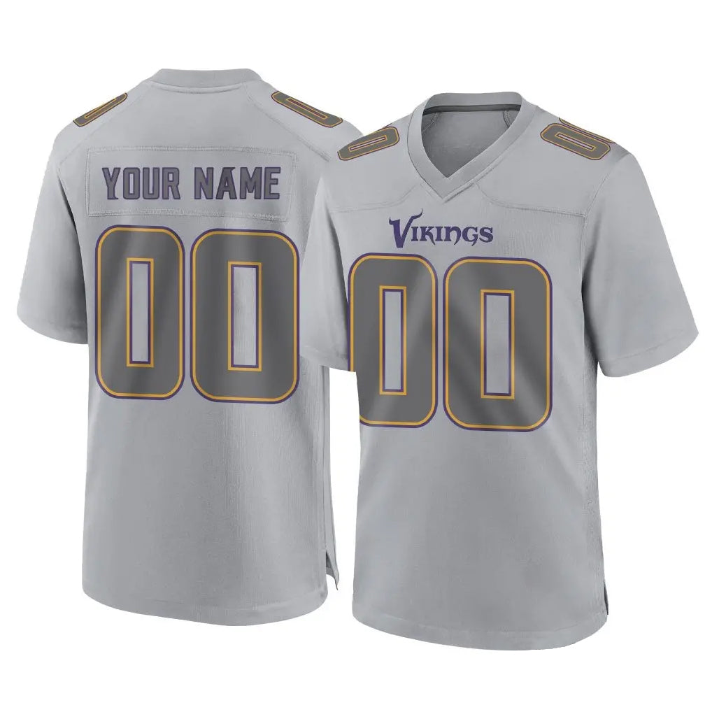 Fenge Custom MN.Vikings Gray Atmosphere Fashion Home Game Any Name & Numbers Stitched Jerseys