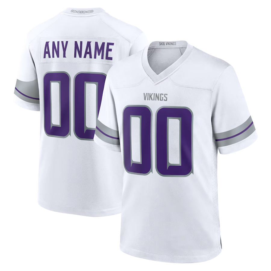 Fenge Custom MN.Vikings White Alternate Game Stitched Jerseys