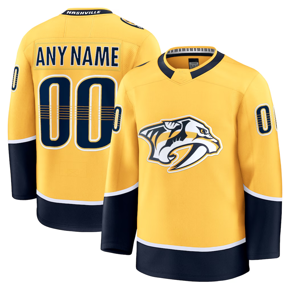 Fenge Custom N.Predators Gold Home Premium Jerseys