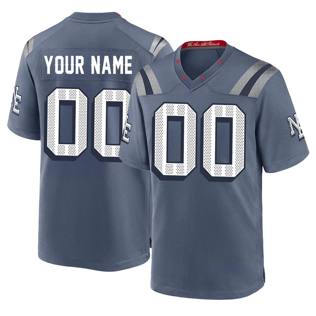 Fenge Custom NE.Patriots Blue Rivalries Collection Home Game Any Name & Numbers Stitched Jerseys
