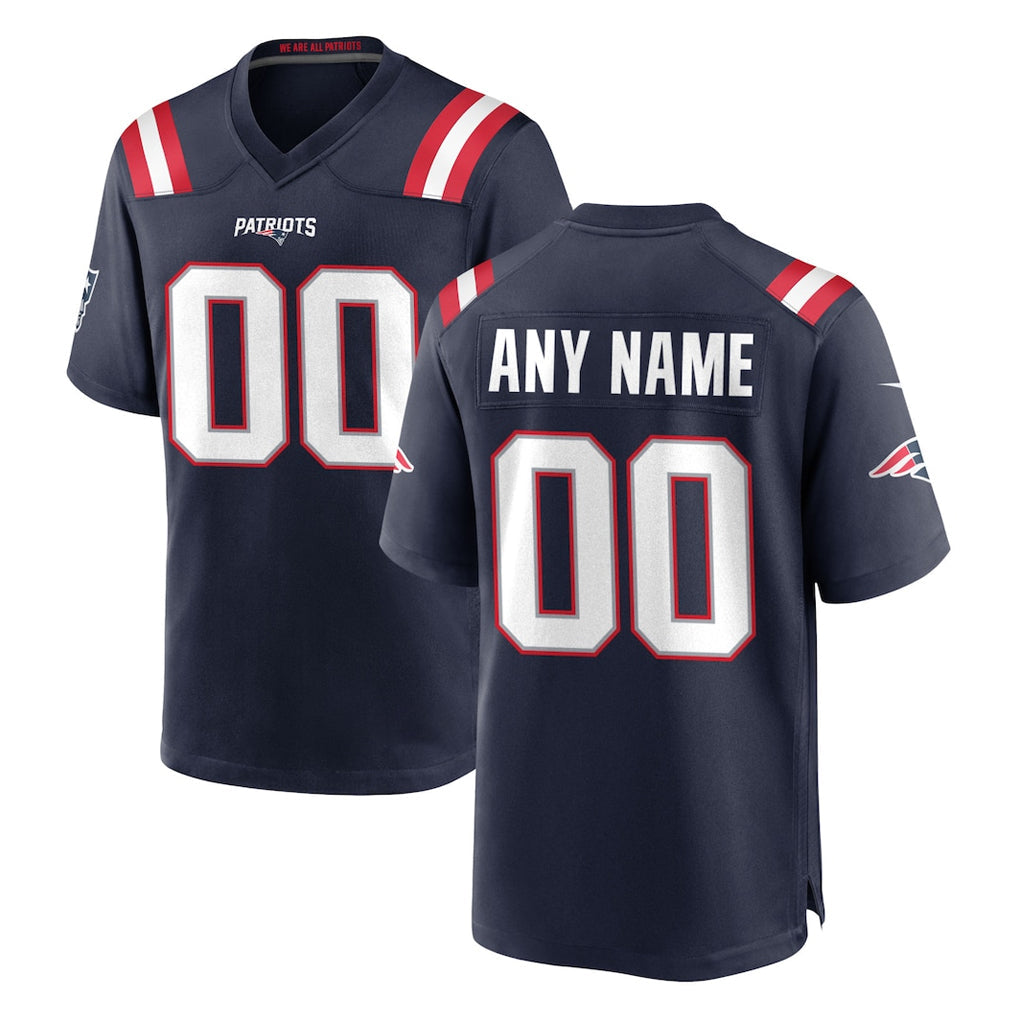 Fenge Custom NE.Patriots Navy Home Game Any Name & Numbers Stitched Jerseys