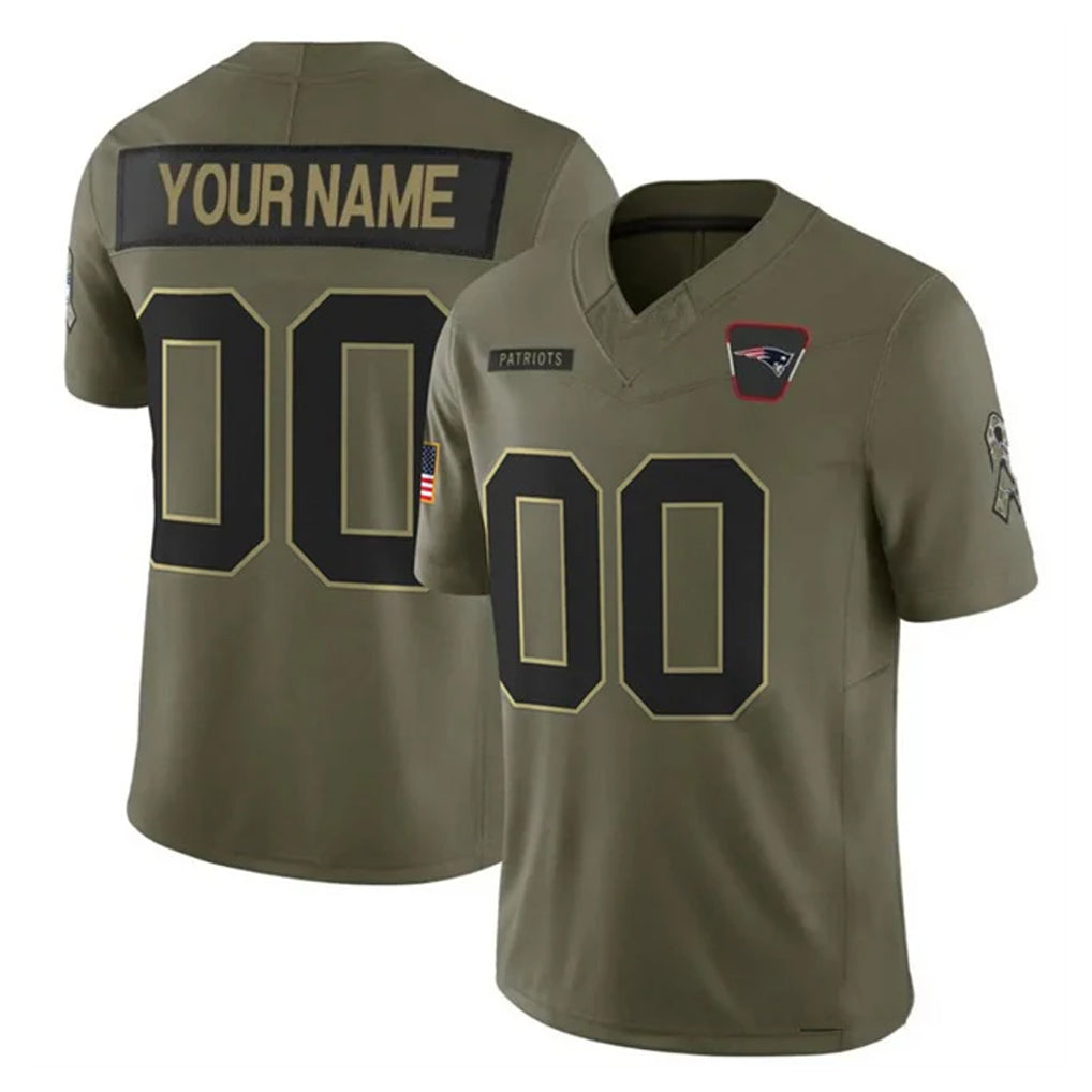 Fenge Custom NE.Patriots Olive 2025 Salute To Service Limited Any Name & Numbers Stitched Jerseys