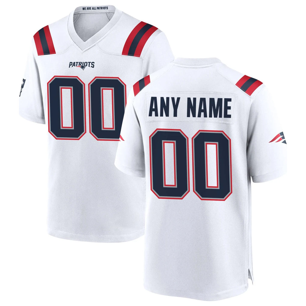 Fenge Custom NE.Patriots White Home Game Any Name & Numbers Stitched Jerseys