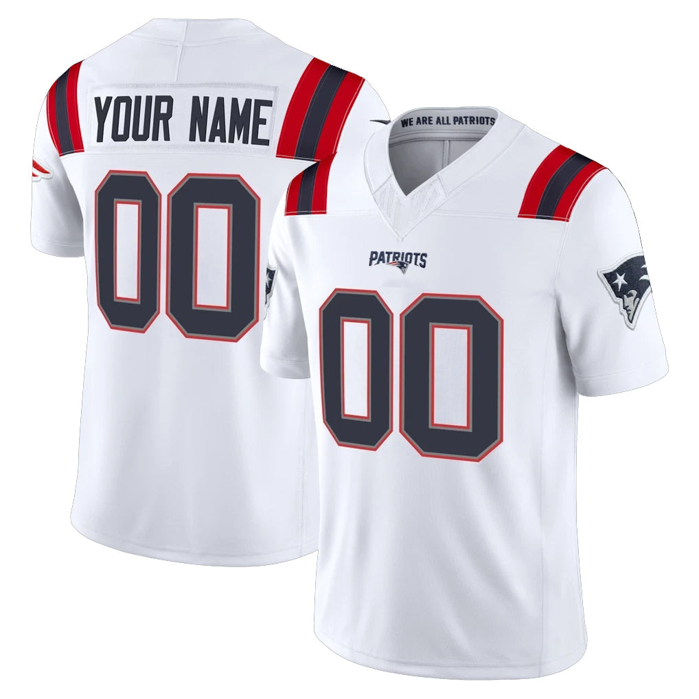 Fenge Custom NE.Patriots White Limited Vapor F.U.S.E. Home Game Any Name & Numbers Stitched Jerseys