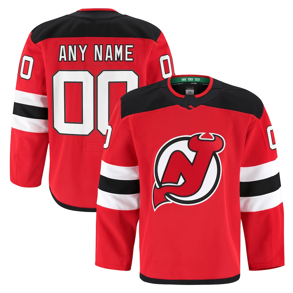 Fenge Custom N.Jersey Devils Red Home Authentic Pro Jerseys