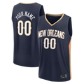 Fenge Custom NO.Pelicans Navy Fast Break Stitched Jerseys- Icon Edition