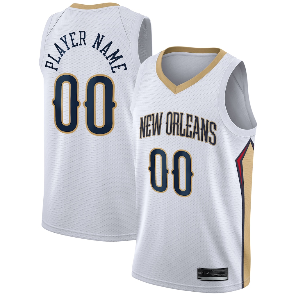 Fenge Custom NO.Pelicans White 2020-2021 Swingman Stitched Jerseys- Association Edition