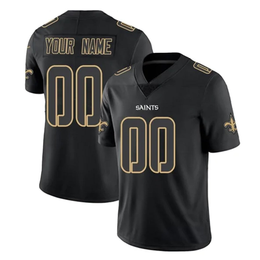 Fenge Custom NO.Saints Black Impact Limited Home Game Any Name & Numbers Stitched Jerseys